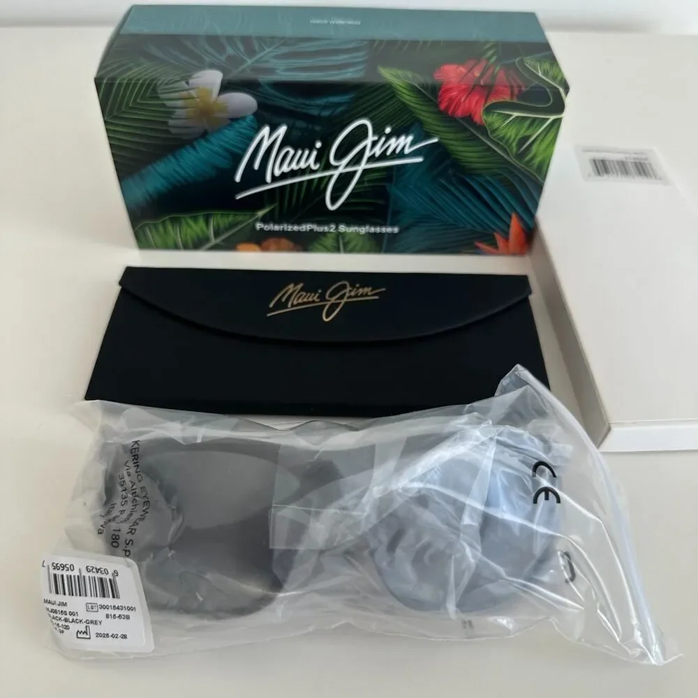 Maui Jim Southern Cross Sunglasses Black Gray Polarized MJ0815S-001 Made n Italy